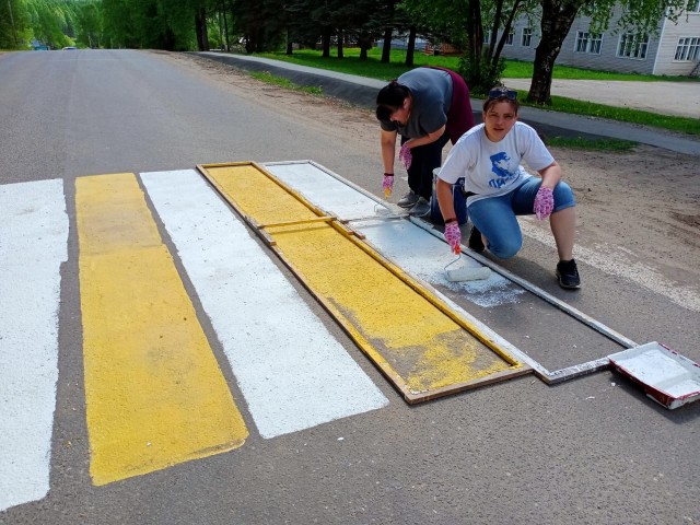 Депутаты Костромской области сами рисуют «зебру» на дорогах