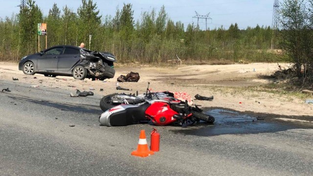 На автодороге Сургутского района разбился мотоциклист