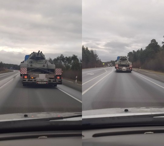 Легендарный танк Т-34 засняли на трассе недалеко от Сургута. Видео