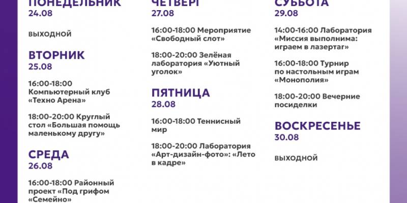 В молодежном центре Федоровского проходит неделя активностей