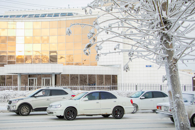Жители Сургута собрали гигантскую автоелку из 116 машин Жители Сургута собрали гигантскую автоелку из 116 машин