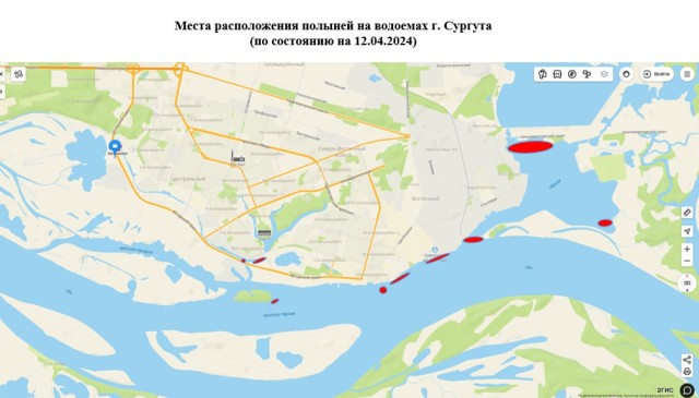 В Сургуте опубликовали карту опасных мест на водоемах города