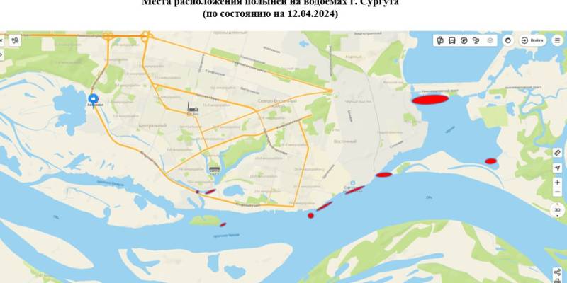 В Сургуте опубликовали карту опасных мест на водоемах города